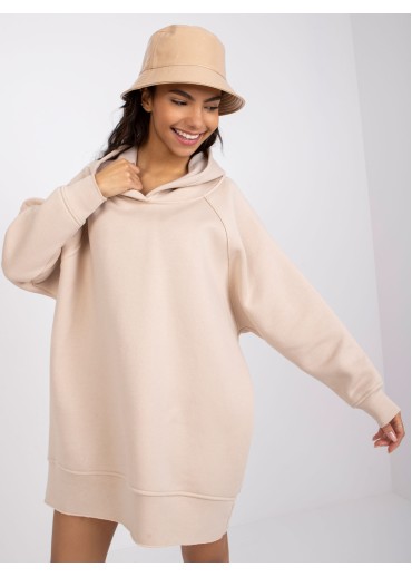 Béžovo hnedá mikinová tunika