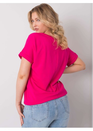 Fuchsiovo ružové one size tričko s výšivkou