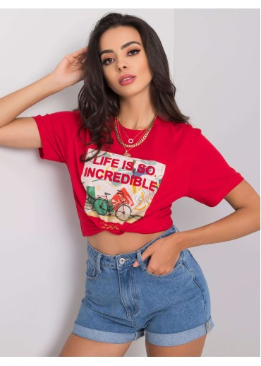 Červené bavlnené tričko