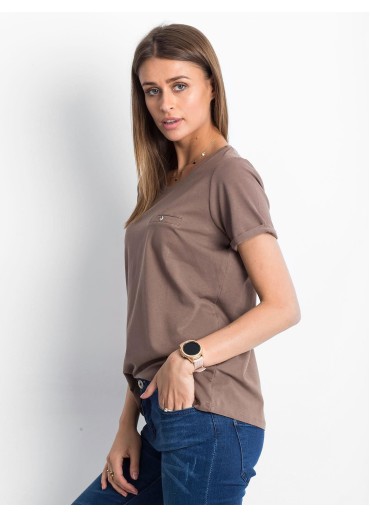 Béžovo hnedé basic tričko