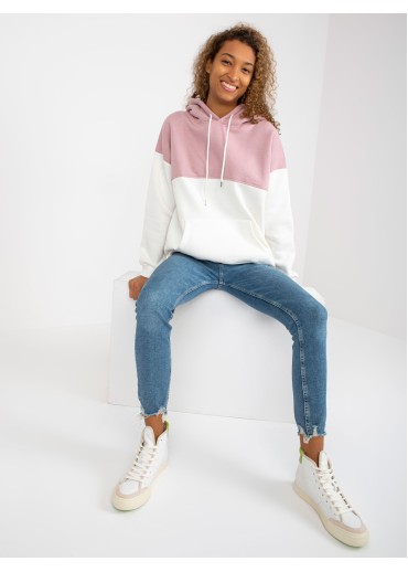 Tmavopúdrovo ružová dvojfarebná mikina