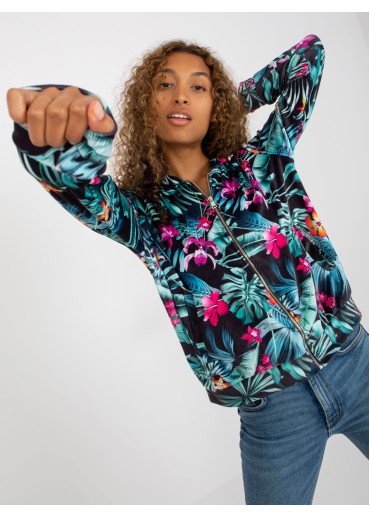 Modrá kvetovaná mikina