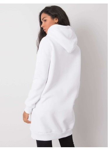 Biela predĺžená mikina