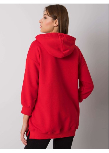 Červená bavlnená mikina