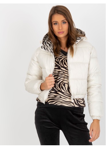 Béžovo hnedá krátka prešívaná bunda