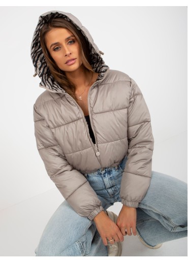 Kapučínovo hnedá krátka prešívaná bunda