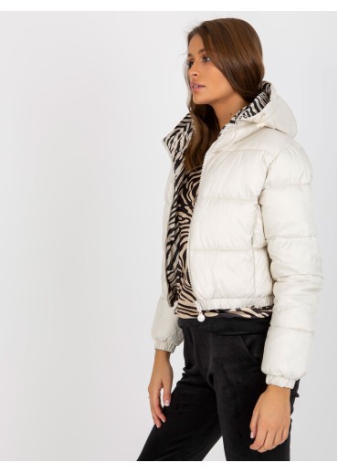 Béžovo hnedá krátka prešívaná bunda