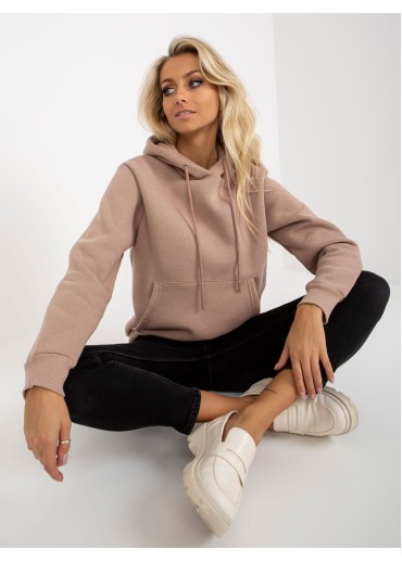 Béžovo hnedá basic mikina