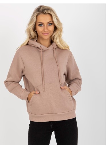 Béžovo hnedá basic mikina