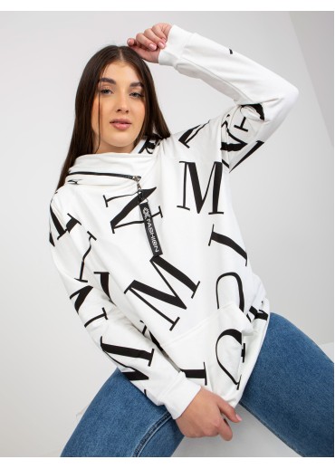 Smotanovo biela mikina s kapucňou