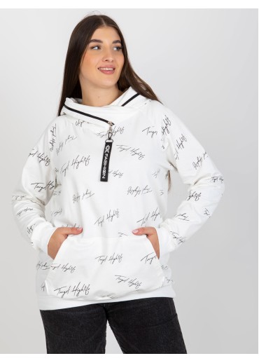 Smotanovo biela mikina s kapucňou