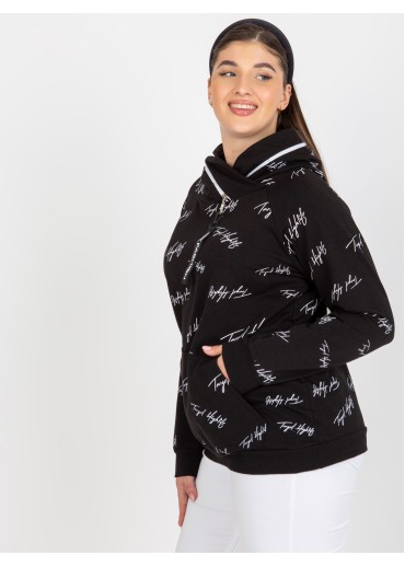 Čierna mikina s kapucňou