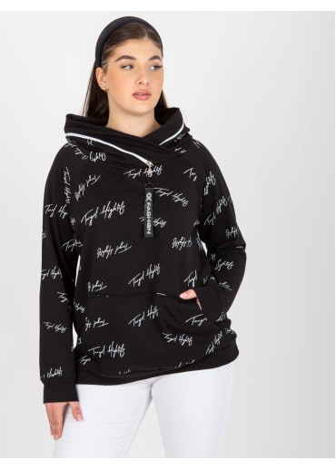 Čierna mikina s kapucňou