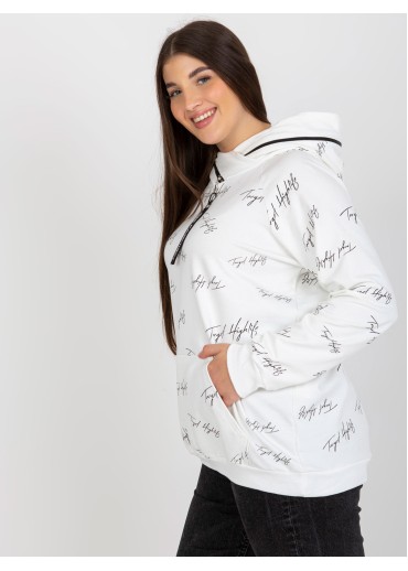 Smotanovo biela mikina s kapucňou