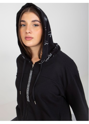 Čierna mikina na zips
