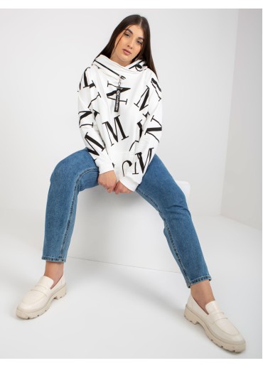 Smotanovo biela mikina s kapucňou