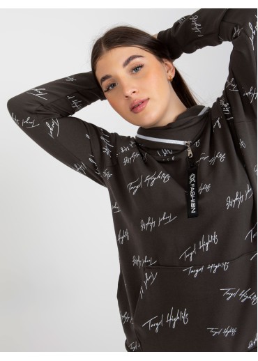 Khaki zelená mikina s kapucňou