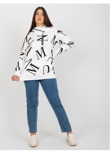 Smotanovo biela mikina s kapucňou