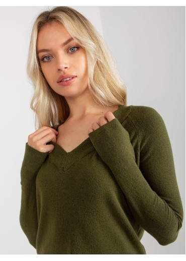 Khaki zelený pulóver