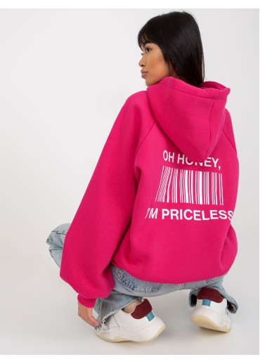 Fuchsiovo ružová mikina s kapucňou