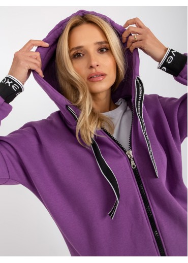 Fialová asymetrická mikina