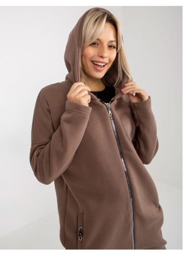 Hnedá predĺžená mikina