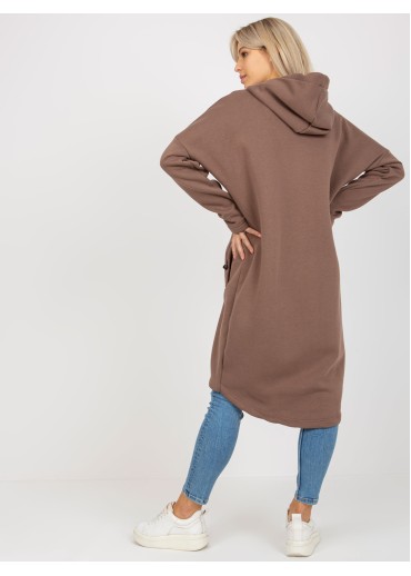 Hnedá predĺžená mikina