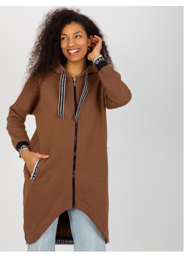 Hnedá asymetrická mikina