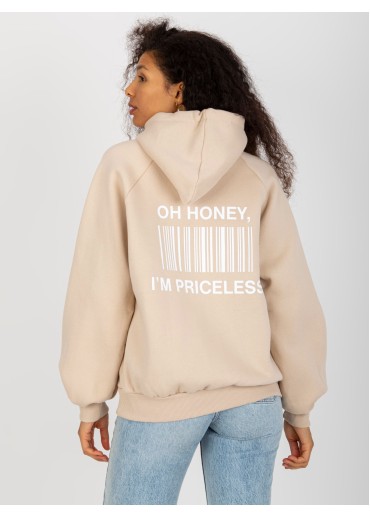 Béžovo hnedá mikina s kapucňou