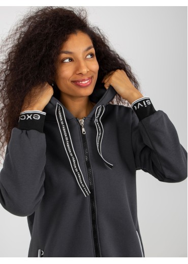 Grafitovo sivá asymetrická mikina