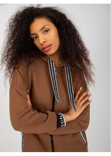 Hnedá asymetrická mikina