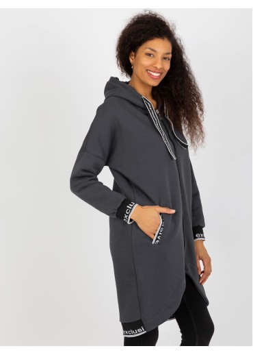 Grafitovo sivá asymetrická mikina