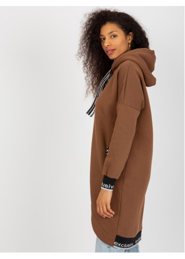 Hnedá asymetrická mikina