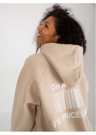 Béžovo hnedá mikina s kapucňou