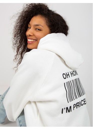 Biela mikina s kapucňou