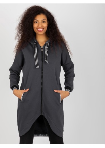 Grafitovo sivá asymetrická mikina