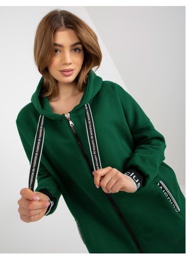 Tmavozelená asymetrická mikina