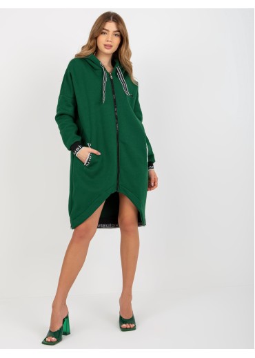 Tmavozelená asymetrická mikina