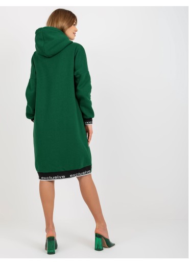 Tmavozelená asymetrická mikina