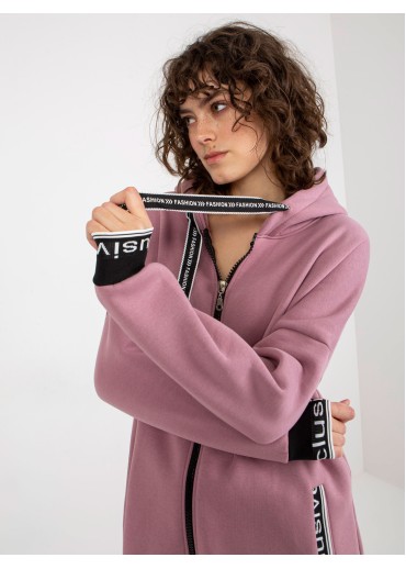 Tmavopúdrovo ružová asymetrická mikina