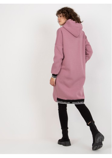 Tmavopúdrovo ružová asymetrická mikina