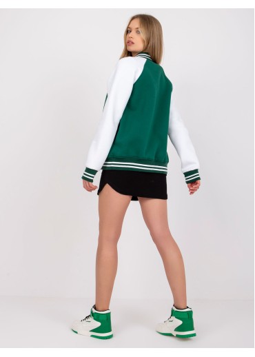 Tmavozelená baseballová mikina