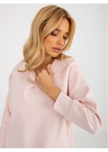 Púdrovo ružová mikinová tunika