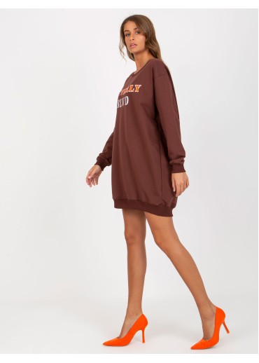 Tmavohnedá predĺžená mikina