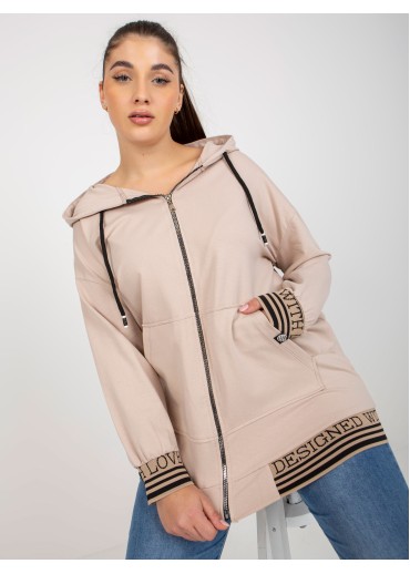 Béžovo hnedá mikina s kapucňou