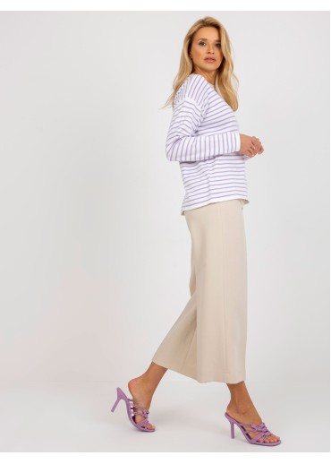 Fialový pruhovaný pulóver