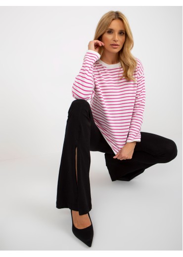 Fialový pruhovaný pulóver