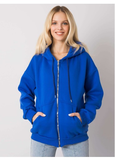 Kobaltovo modrá mikina s kapucňou