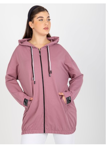 Tmavopúdrovo ružová mikina s kapucňou