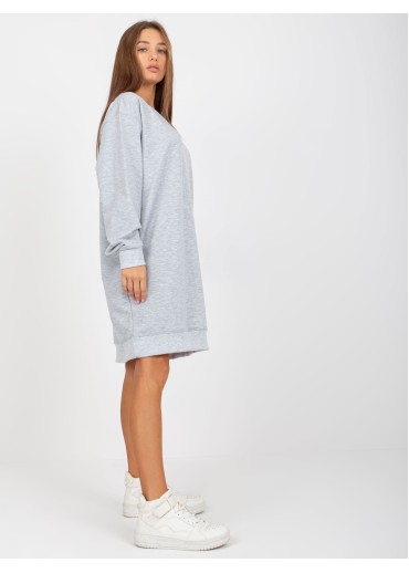 Sivá mikinová tunika